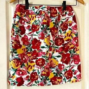 EUC Loft Vibrant Floral Mini Skirt Size 00 Petite